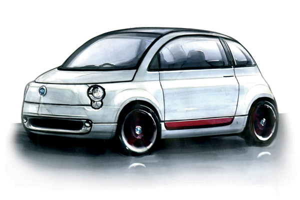 Fiat 500 Car Design Drawings